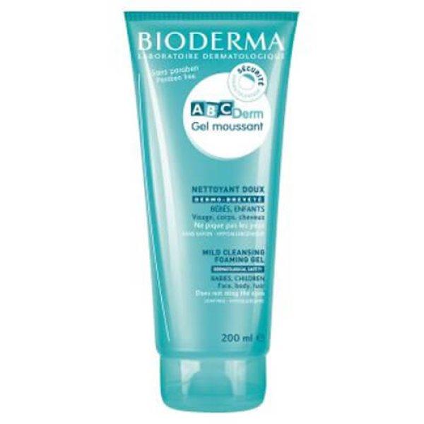 Bioderma Gyengéd tisztító gél gyerekeknek ABCDerm Moussant 200 ml