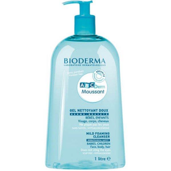 Bioderma Gyengéd tisztító gél gyerekeknek ABCDerm Moussant 1000 ml