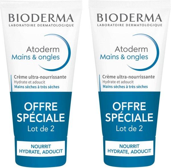 Bioderma Tápláló kéz- és körömápoló krémkészlet Atoderm Mains
(Ultra-Nourishing Cream Hands & Nails) 2 x 50 ml