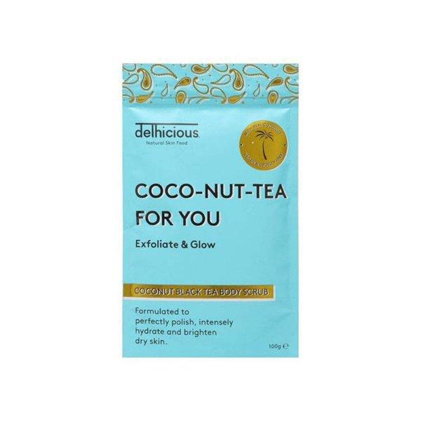 Delhicious Bőrradír Coco-Nut-Tea For You (Coconut Black Tea Body Scrub) 100 g