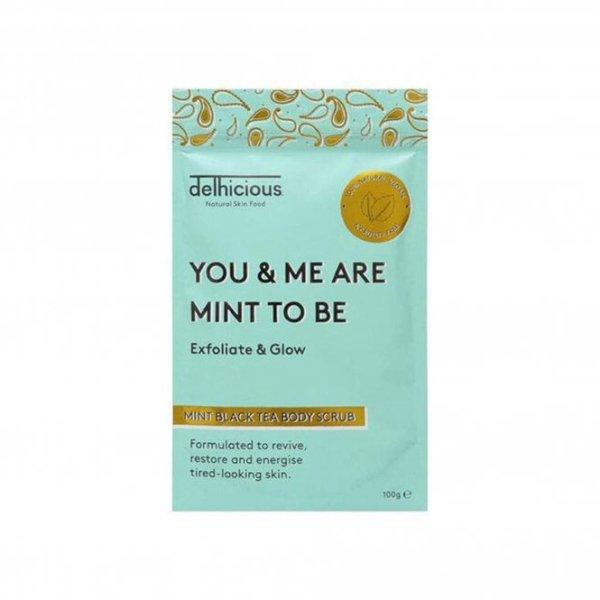 Delhicious Bőrradír You & Me Are Mint To Be (Mint Black Tea Body Scrub) 100 g