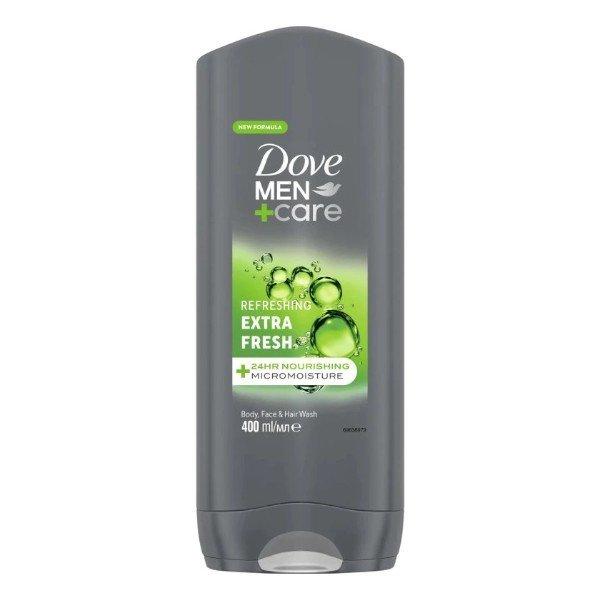 Dove Frissítő tusfürdő férfiaknak Men+Care Extra Fresh (Body, Face & Hair
Wash) 400 ml