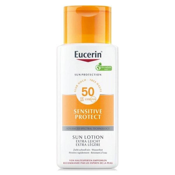 Eucerin Extra könnyű naptej Sensitive Protect SPF 50+ (Extra Light Sun Lotion)
150 ml