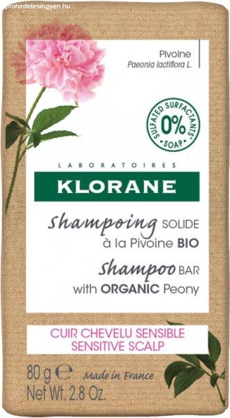 Klorane Szilárd sampon érzékeny fejbőrre Bazsarózsa (Shampoo Bar) 80 g
