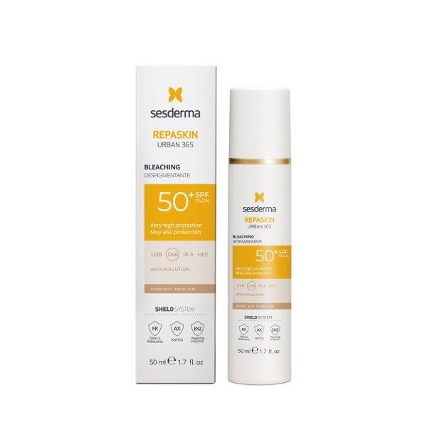 Sesderma Fényvédő krém arcra pigmentfoltok ellen SPF 50+ Repaskin Urban 365
(Bleaching Facial Sunscreen) 50 ml