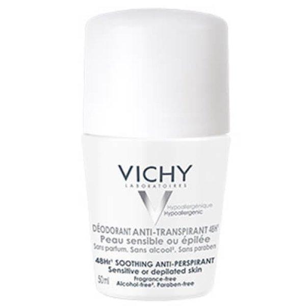 Vichy Izzadásgátló dezodor 48h roll-on érzékeny vagy szőrtelenített
bőrre(Soothing Anti-Perspirant) 50 ml