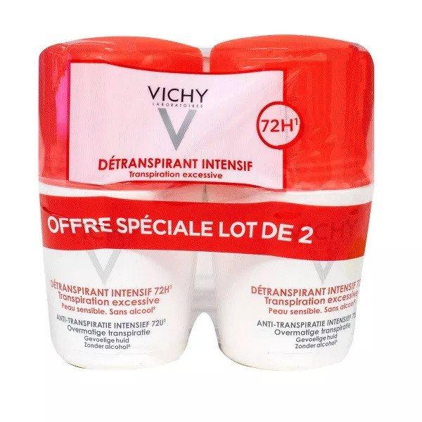 Vichy Golyós izzadásgátló szett túlzott izzadás ellen (Détranspirant
Intensif 72h) 2 x 50 ml