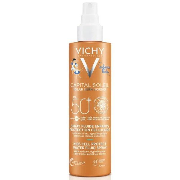 Vichy Gyermek fényvédő spray SPF 50+ Capital Soleil (Kids Cell Protect Water
Fluid Spray) 200 ml