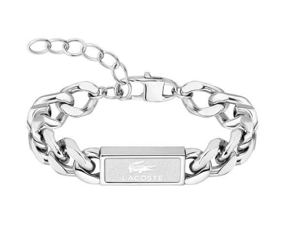 Lacoste Markáns acél karkötő férfiaknak Backhand 2040439