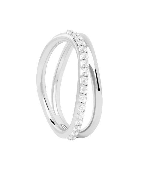 PDPAOLA Bájos ezüst gyűrű cirkónium kövekkel Twister Essentials AN02-844
54 mm
