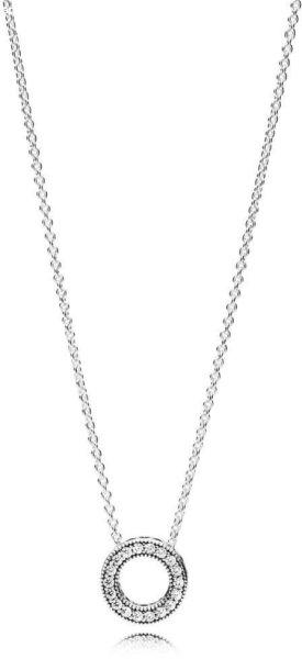 Pandora Ezüst nyaklánc csillogó medállal 397436CZ-45 (lánc, medál)