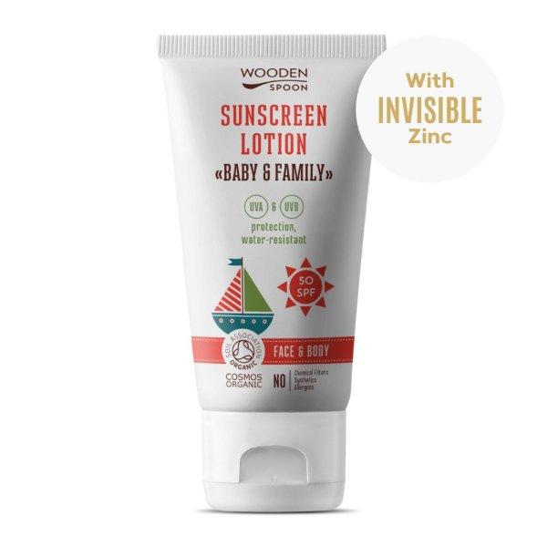 WoodenSpoon Fényvédő testápoló tej Baby & Family SPF 50 100 ml