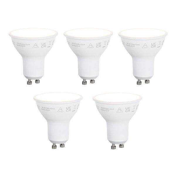 5 darabos Smart GU10 50 mm-es dimmelhető LED izzókészlet, opál, 7W, 630 lm,
2700K
