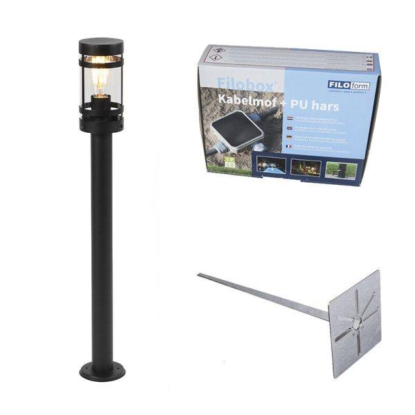 Modern kültéri lámpa, fekete, 80 cm IP44 - Gleam
