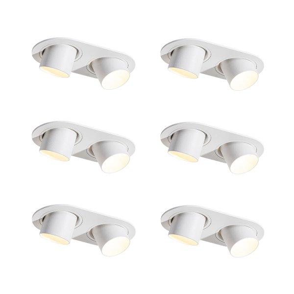 6 darabos fehér süllyesztett spotlámpa készlet GU10 35mm dönthető
2-lámpás - Installa