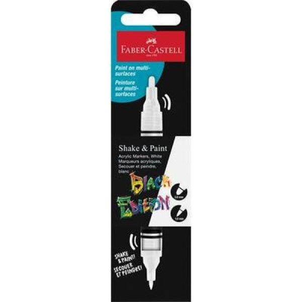 Dekormarker, 1,0/3,0 mm, kétvégű, akril, FABER-CASTELL
"Shake&Paint", fehér