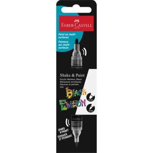 Dekormarker, 1,0/3,0 mm, kétvégű, akril, FABER-CASTELL
"Shake&Paint", fekete