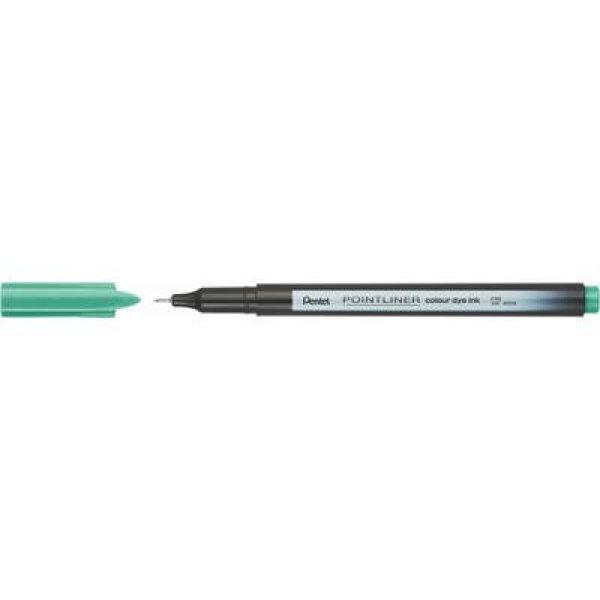 Tűfilc, 0,4 mm, PENTEL "Pointliner", tengerzöld