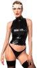 Noir Handmade F324 Glam Wetlook Top with Vinyl Corset L