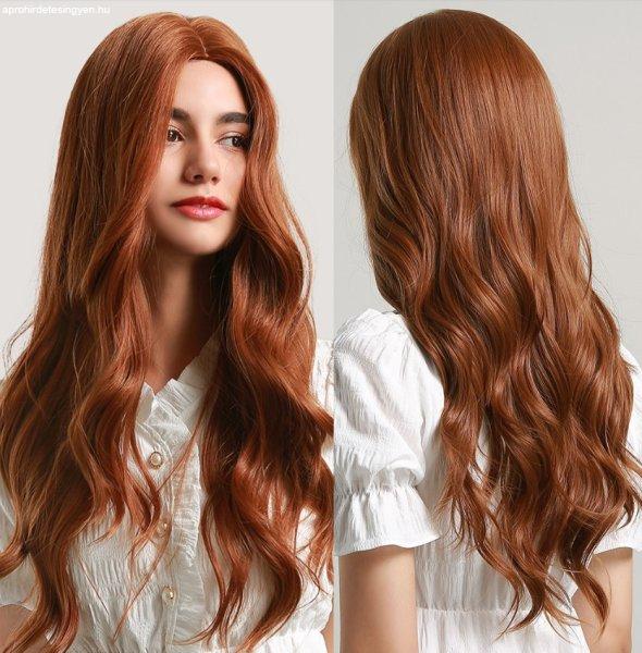 100/C VOGUE, TRENDY RÉZ-VÖRÖS HULLÁMOS PARÓKA, PRÉMIUM MINŐSÉG!