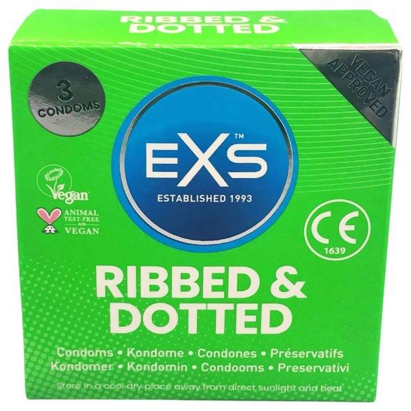 EXS RIBBED & DOTTED VEGÁN ÓVSZER - 3 DARABOS