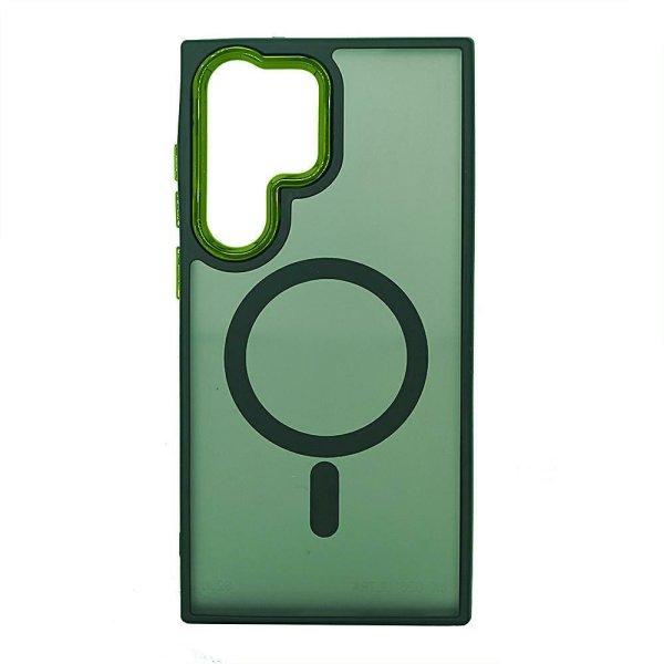 Magsafe Samsung S918 Galaxy S23 Ultra (2023) TPU/PC tok (vezetéknélküli
töltéshez) zöld