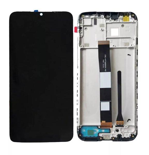 Xiaomi Redmi 9A / 9AT / 9C fekete LCD kijelző érintővel és kerettel