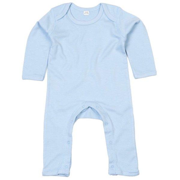 Babybugz Hosszú ujjú baba kezeslábas - Világoskék | 6-12  hónap