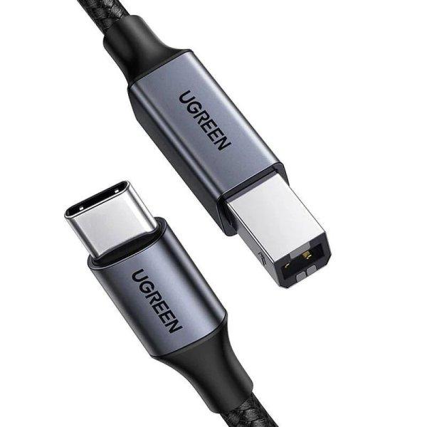 UGREEN US370 USB-C - USB-B nyomtatókábel 1,5m Black