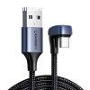 UGREEN USB-A - USB-C U-alakban hajltott kbel 1m Black
