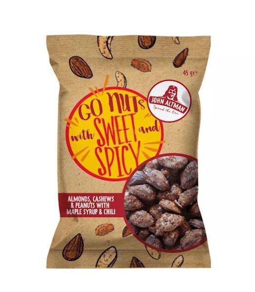 John Altman Maple Syrup Chili Nuts juharszirupos chilis mandula, kesudió és
földimogyoró 45g