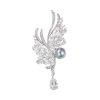 Troli Luxus bross kristlyokkal s gyngykkel Silver