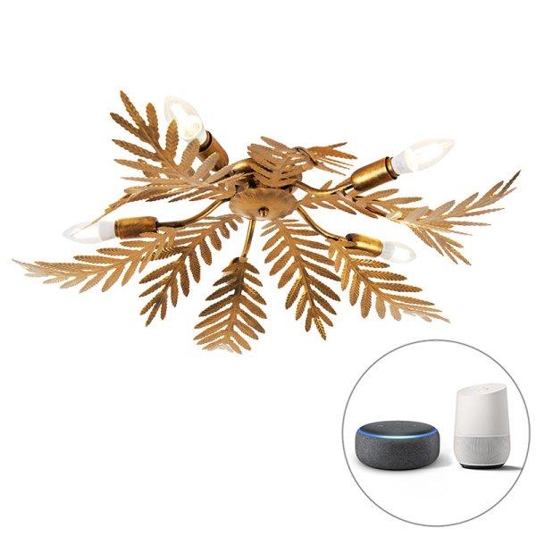 Vintage okos mennyezeti lámpa arany 70 cm 5 WiFi B35-tel - Botanica