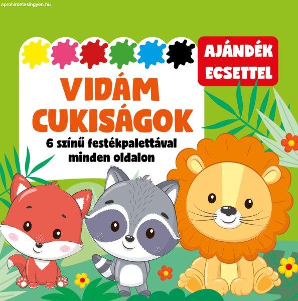 Vidám cukiságok - 6 színű festékpalettával minden oldalon - ajándék
ecsettel