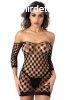 Daring Intimates Deluxe Fence Net Minidress Black