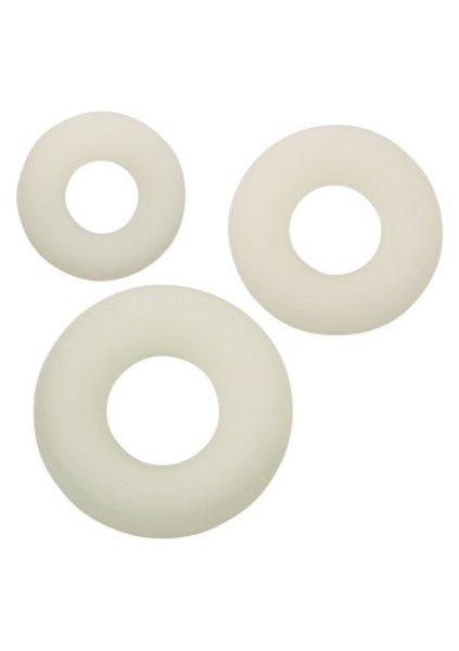 CalExotics Alpha Glow-In-The-Dark Liquid Silicone 3 Ring Set - Glow in the dark
