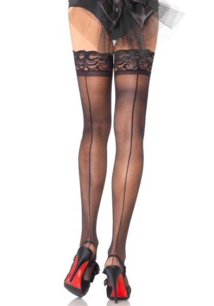 Leg Avenue Sheer Stay Ups with Backseam