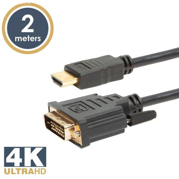 DVI-D / HDMI kábel, 2 m, aranyozott csatlakozóval