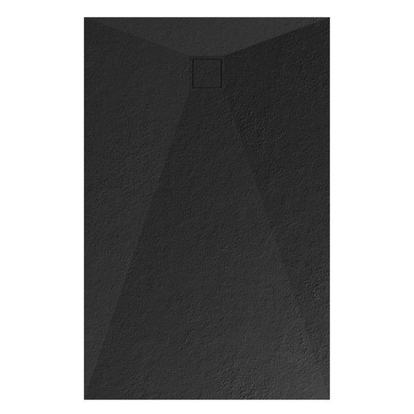 Welland kőhatású zuhanytálca szifonnal 90 x 140 cm - fekete (GT-14090SS)