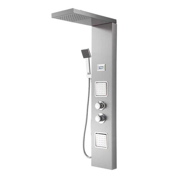 Welland EC-1045 multifunkciós zuhanypanel digitális hőfokjelzővel (inox /
króm)