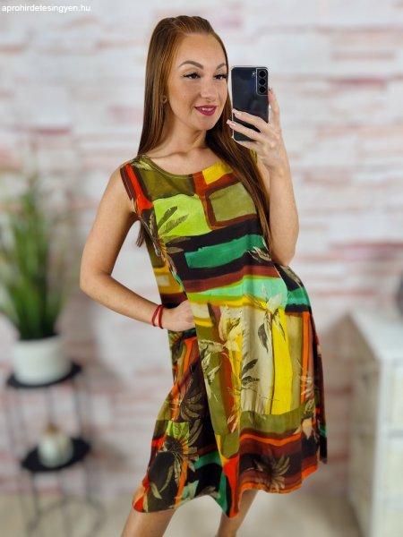 Mintás, A vonalú, ujjatlan ruha L-XL