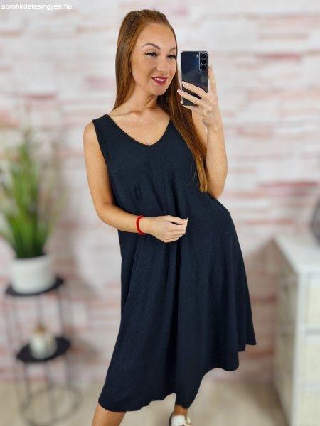 Elől-hátul v kivágású, a vonalú, nyári ruha L-XL