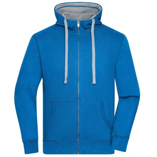 James & Nicholson (Daiber) Férfi cipzáros kapucnis pulóver JN963 -
Kobaltszín / szürke melírozott | 3XL