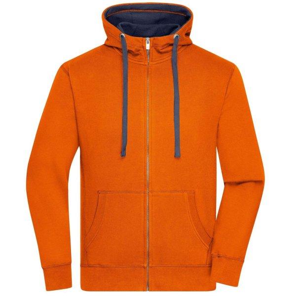 James & Nicholson (Daiber) Férfi cipzáros kapucnis pulóver JN963 - Sötét
narancssárga / sötétkék | 2XL