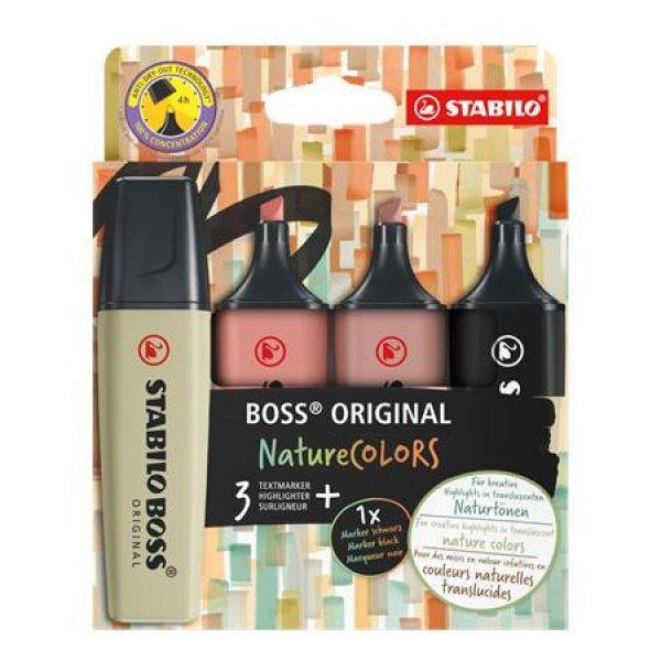 Szövegkiemelő készlet, 2-5 mm, STABILO "BOSS original
NatureColors", 4 különböző szín