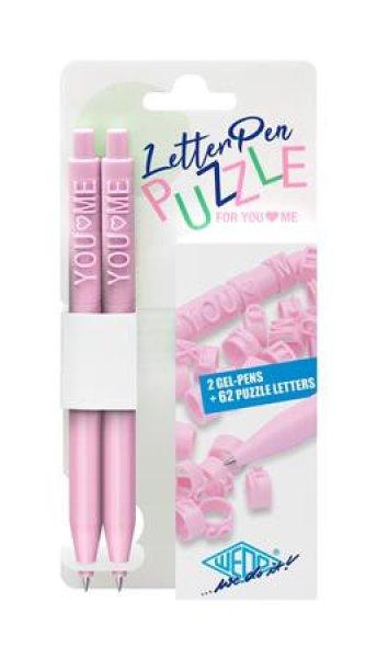 Zseléstoll, nyomógombos, kirakós, 2 db, WEDO "Letter Pen Puzzle",
rózsaszín