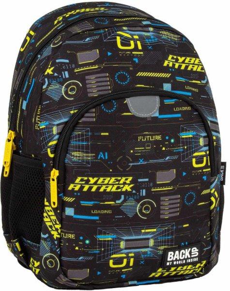Fiús hátizsák, 2 rekeszes, 34x26x14cm, BackUp, 2025, T50, fekete-sárga,
Cyber Attack