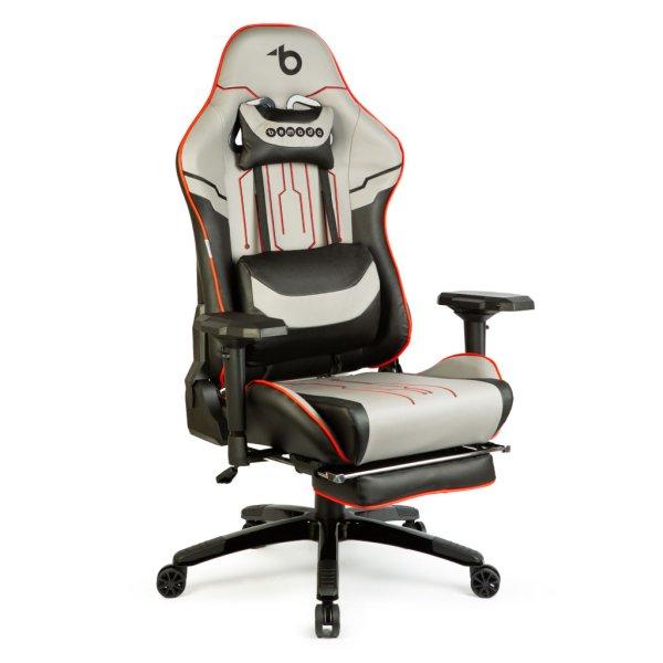Bemada Gamer szék párnával - szürke/fekete/piros- 84 x 52 / 48 x 50 cm
(BMD1118B)
