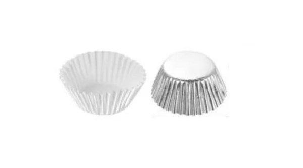 Ezüst minimuffin papír 3,5 cm 40 db
