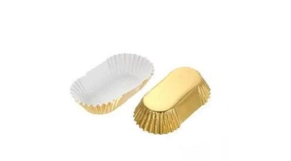 Arany hosszúkás muffin papír 3*6,5 cm 30 db